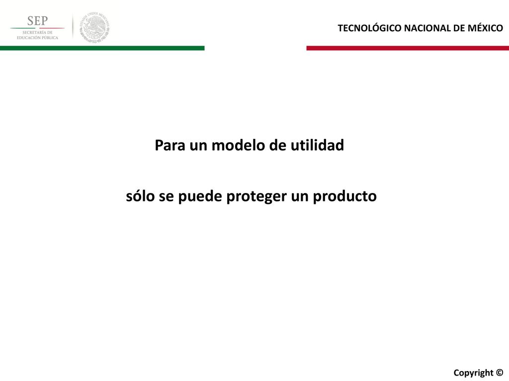 Para un modelo de utilidad sólo se puede proteger un producto