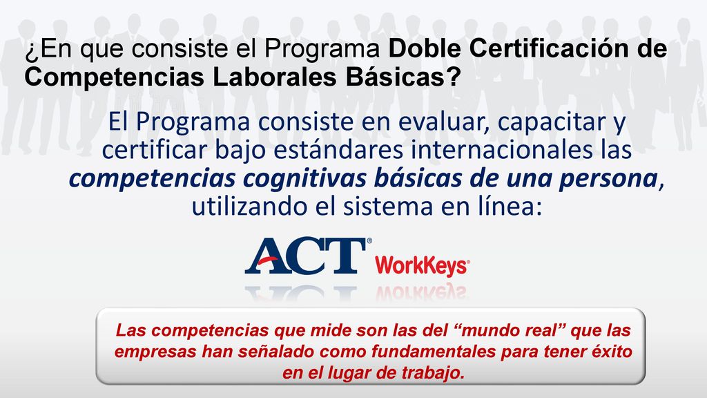 ¿En que consiste el Programa Doble Certificación de Competencias Laborales Básicas