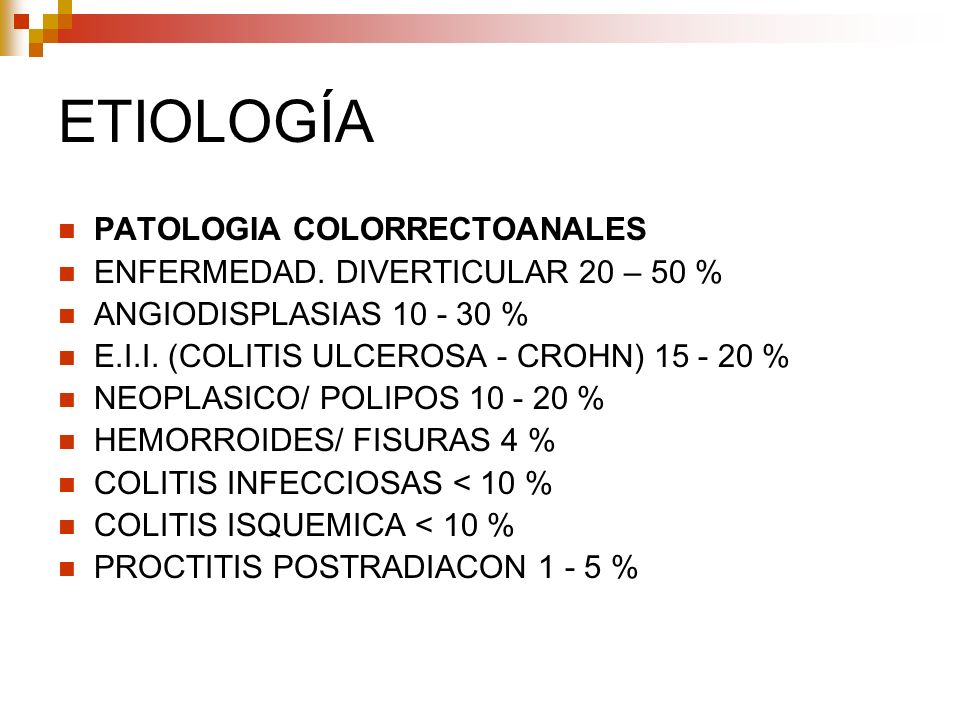 ETIOLOGÍA PATOLOGIA COLORRECTOANALES