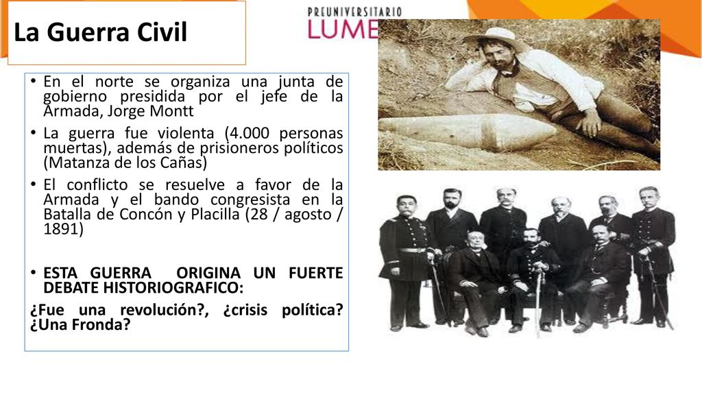 La Guerra Civil En el norte se organiza una junta de gobierno presidida por el jefe de la Armada, Jorge Montt.