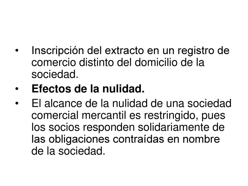 Inscripción del extracto en un registro de comercio distinto del domicilio de la sociedad.