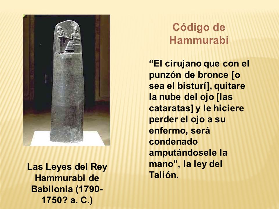 Las Leyes del Rey Hammurabi de Babilonia ( a. C.)