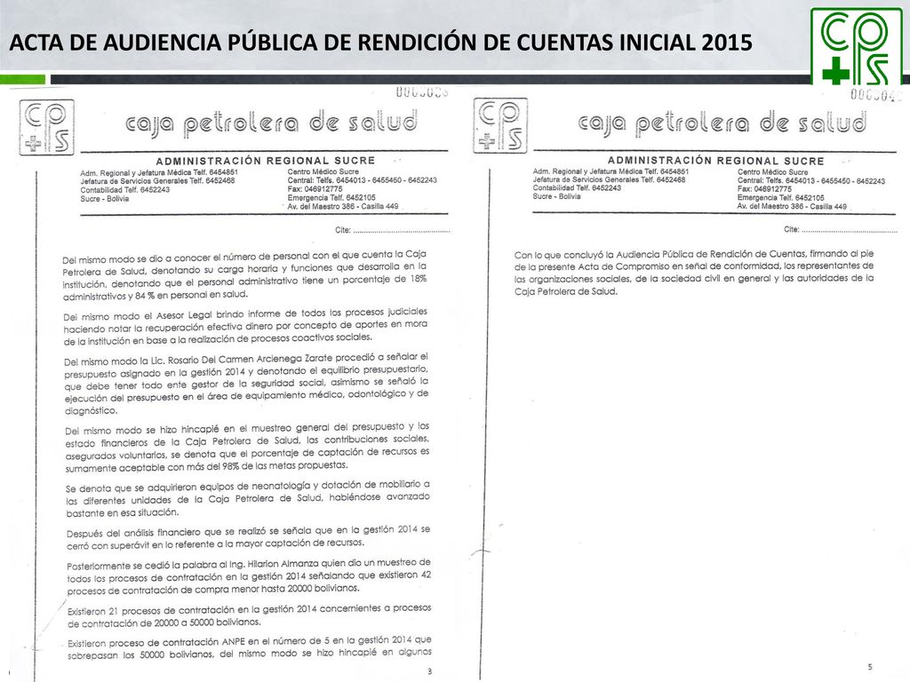 ACTA DE AUDIENCIA Pública DE Rendición DE CUENTAS INICIAL 2015