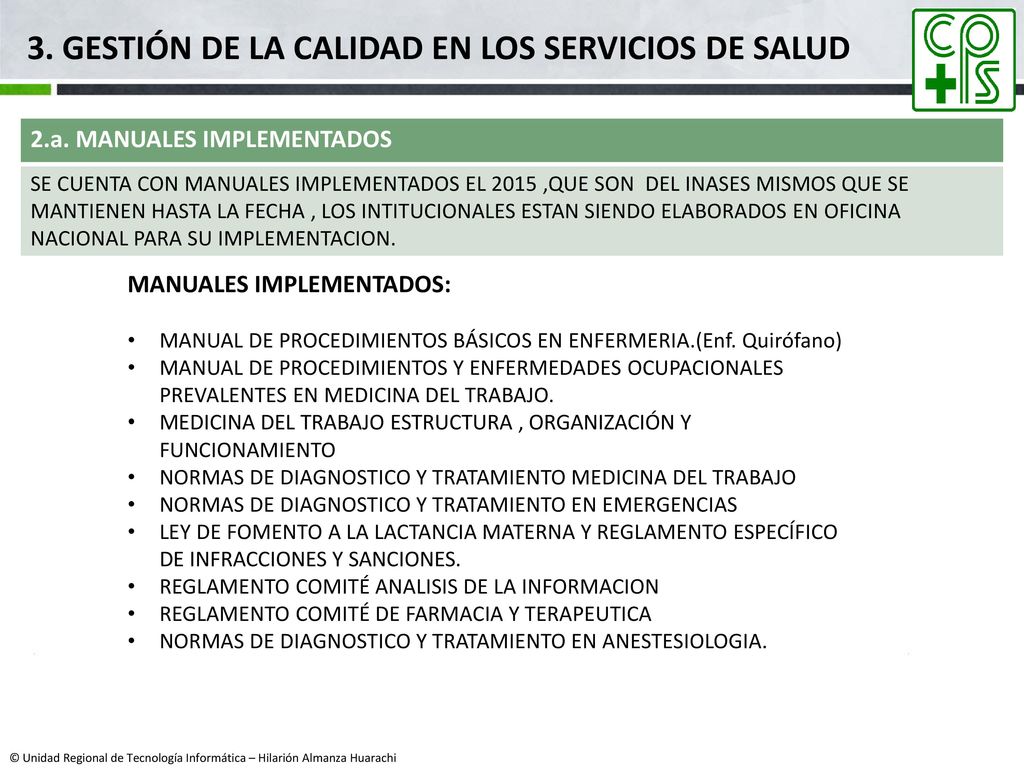 3. GESTIÓN DE LA CALIDAD EN LOS SERVICIOS DE SALUD