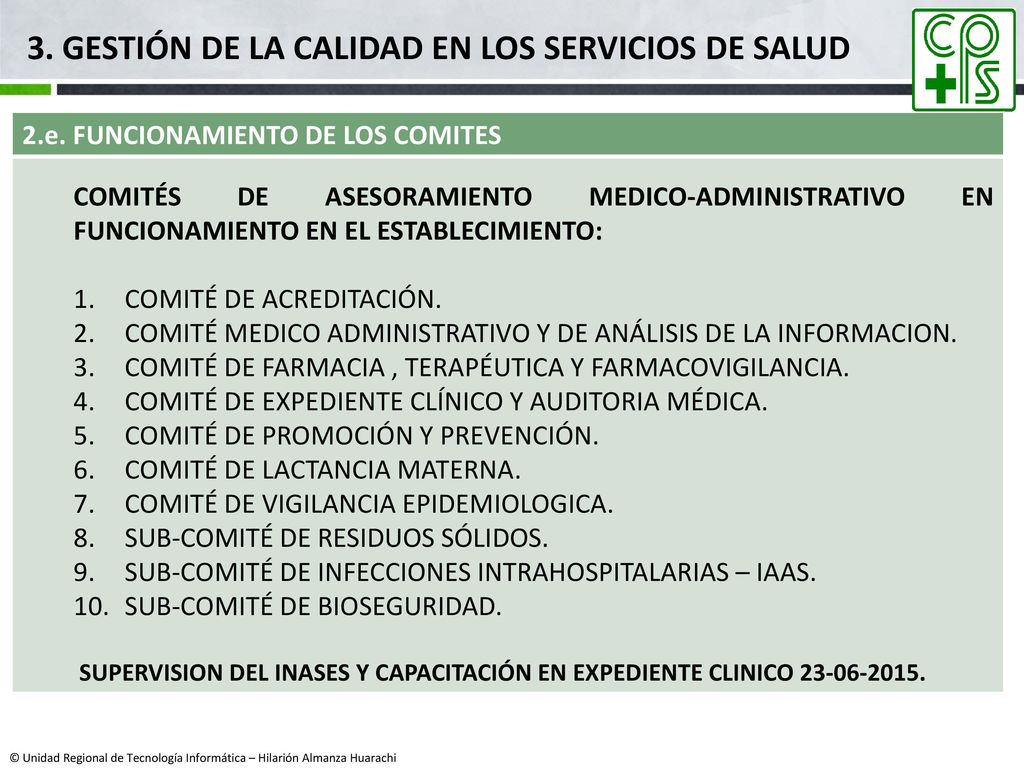 3. GESTIÓN DE LA CALIDAD EN LOS SERVICIOS DE SALUD