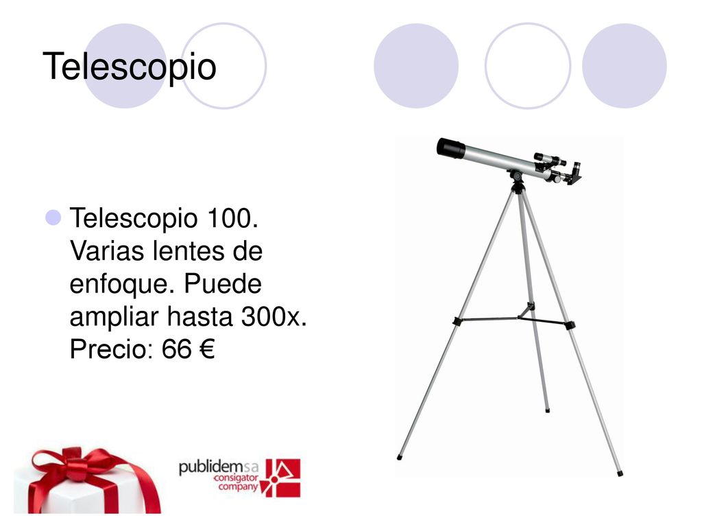 Telescopio Telescopio 100. Varias lentes de enfoque. Puede ampliar hasta 300x. Precio: 66 €
