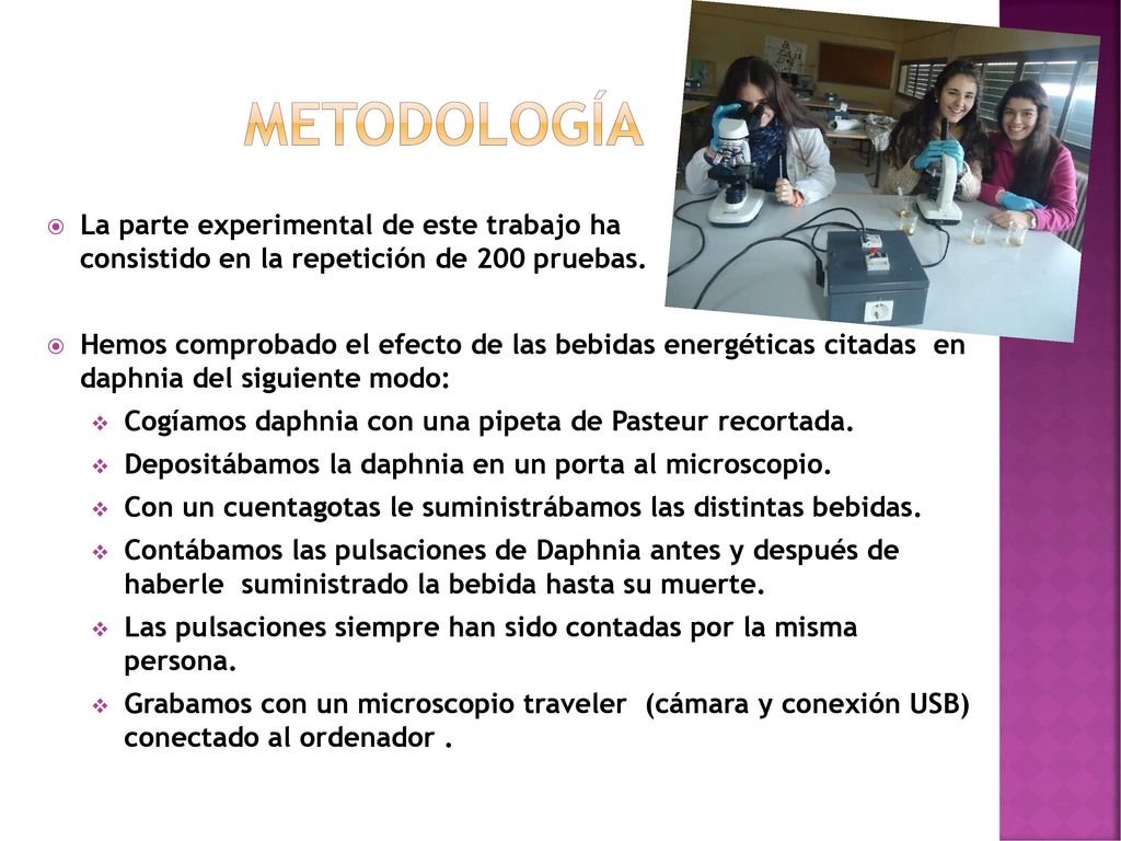 Metodología La parte experimental de este trabajo ha consistido en la repetición de 200 pruebas.