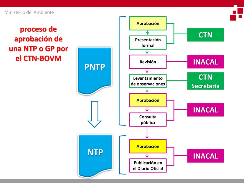 PNTP NTP proceso de aprobación de una NTP o GP por el CTN-BOVM CTN