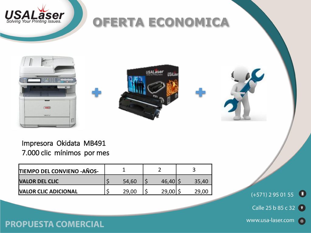 OFERTA ECONOMICA Impresora Okidata MB clic mínimos por mes