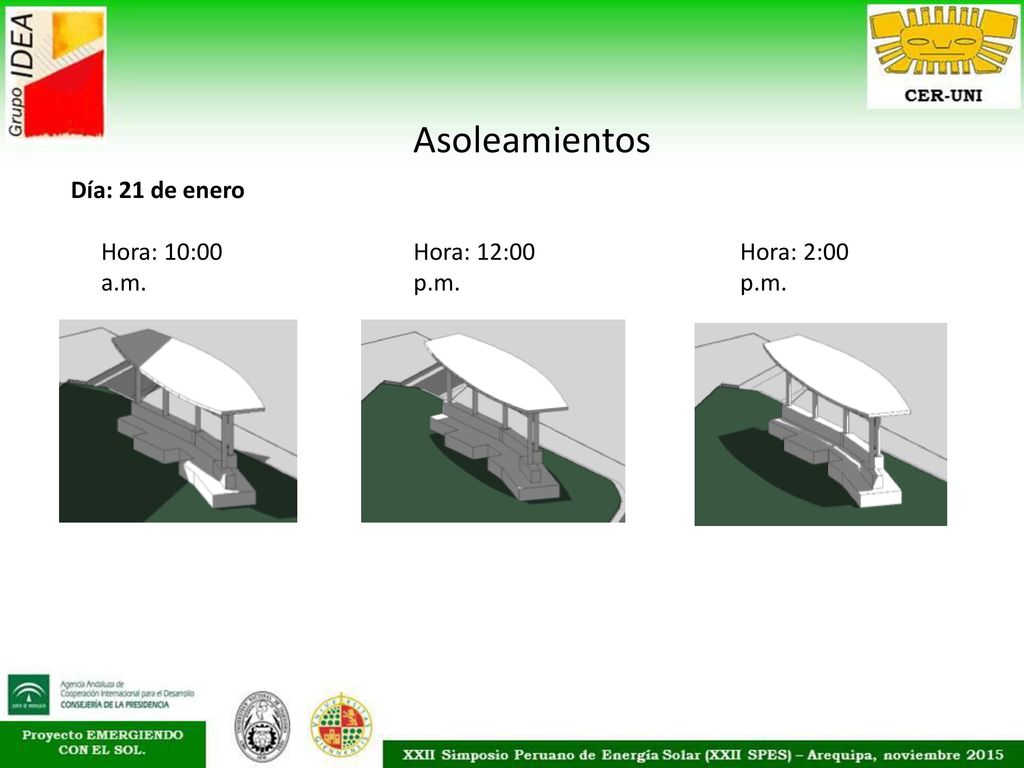 Asoleamientos Día: 21 de enero Hora: 10:00 a.m. Hora: 12:00 p.m.