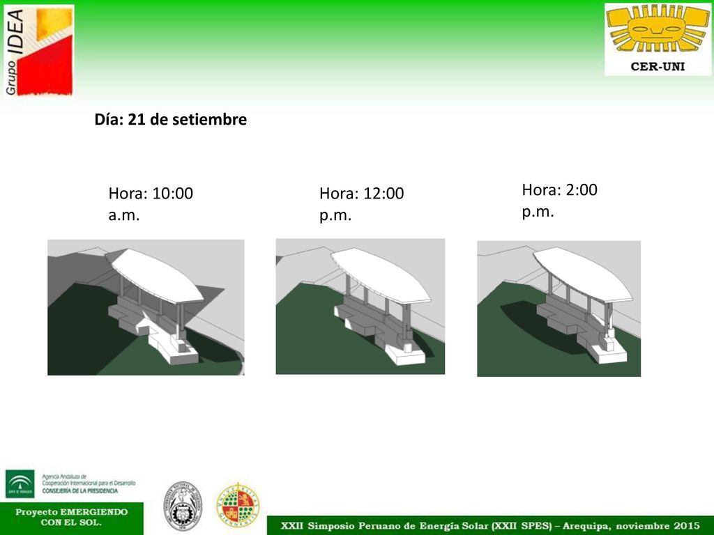 Día: 21 de setiembre Hora: 10:00 a.m. Hora: 12:00 p.m. Hora: 2:00 p.m.