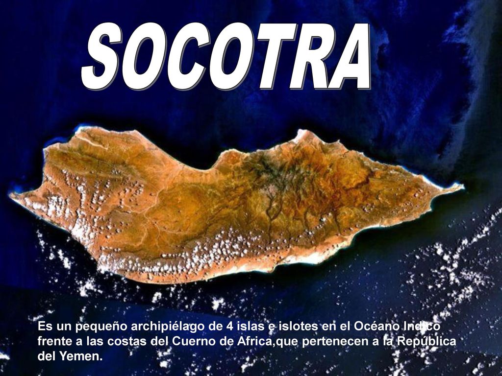 SOCOTRA Socotra. Es un pequeño archipiélago de 4 islas e islotes en el Océano Indico.