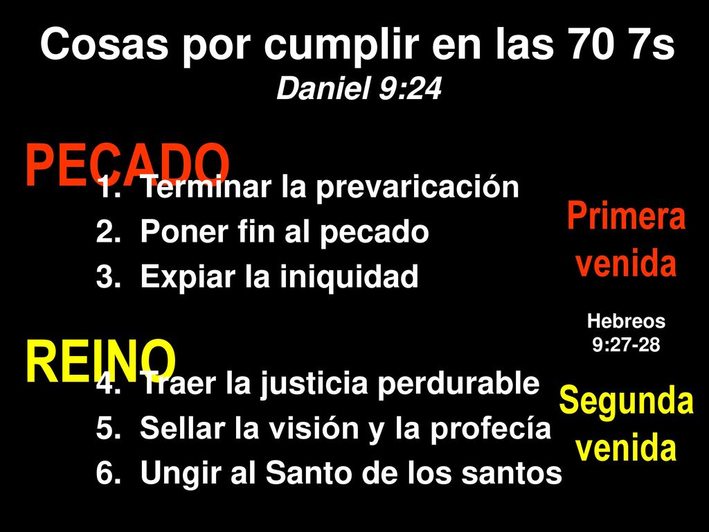 Cosas por cumplir en las 70 7s Daniel 9:24
