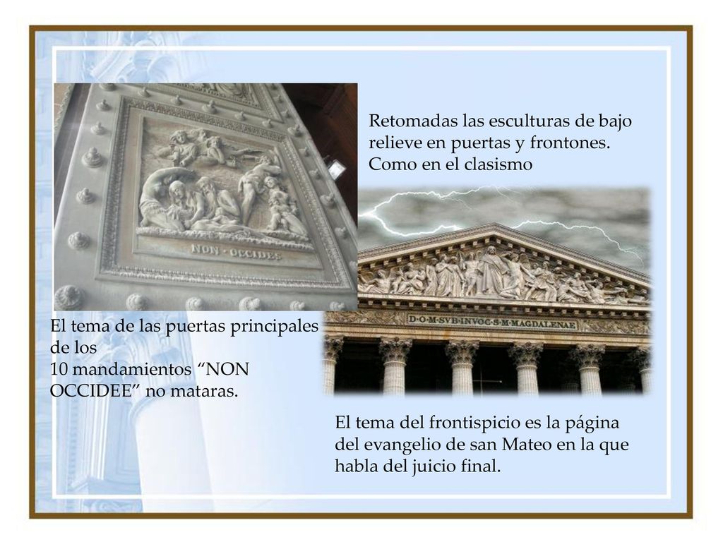 Retomadas las esculturas de bajo relieve en puertas y frontones