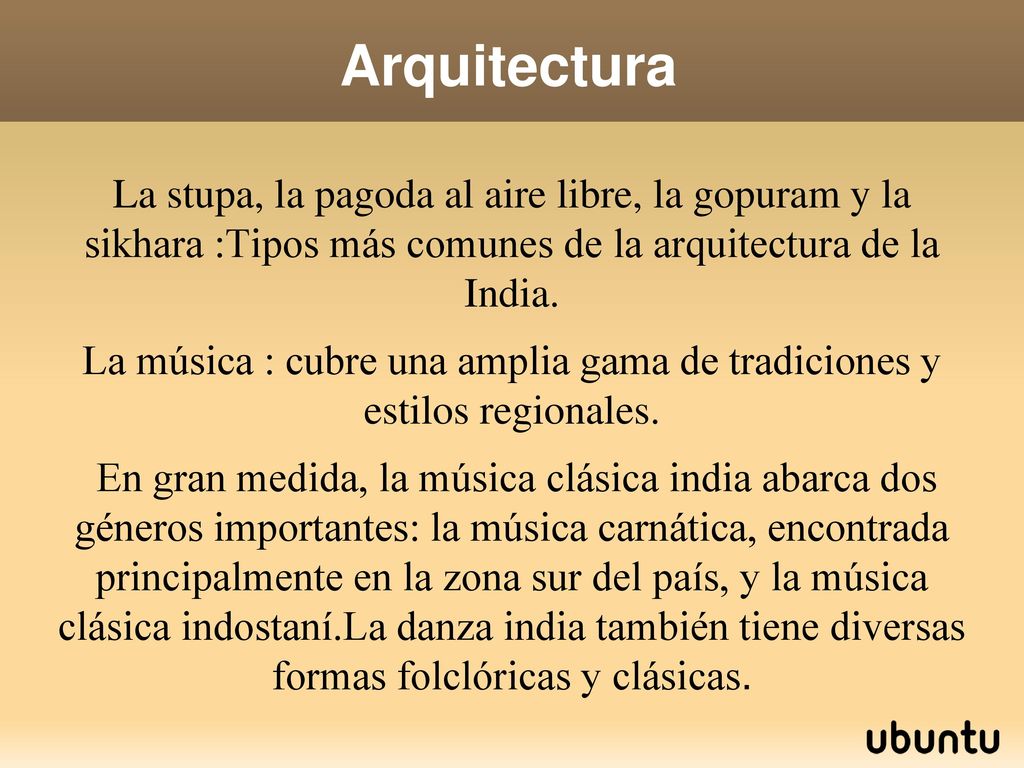 La música : cubre una amplia gama de tradiciones y estilos regionales.