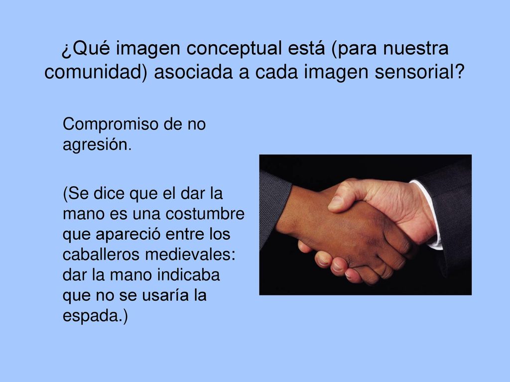 ¿Qué imagen conceptual está (para nuestra comunidad) asociada a cada imagen sensorial