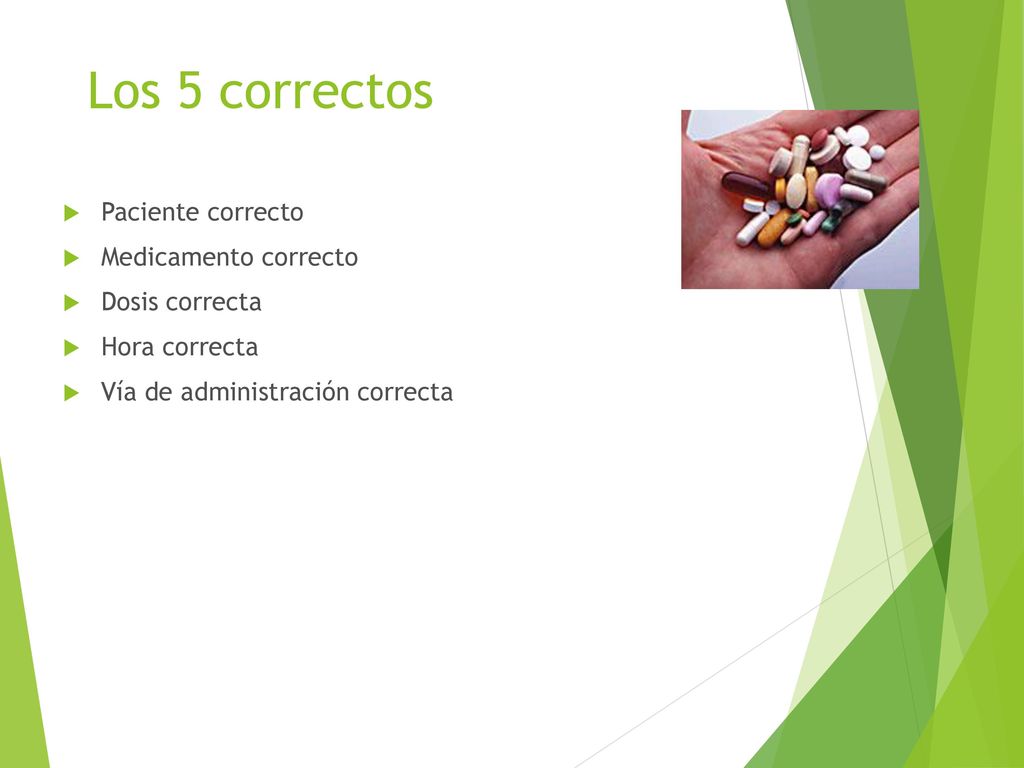 Los 5 correctos Paciente correcto Medicamento correcto Dosis correcta