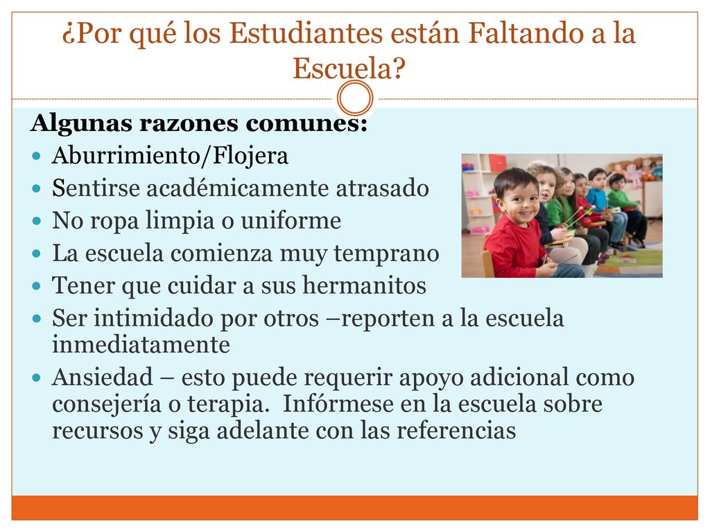 ¿Por qué los Estudiantes están Faltando a la Escuela