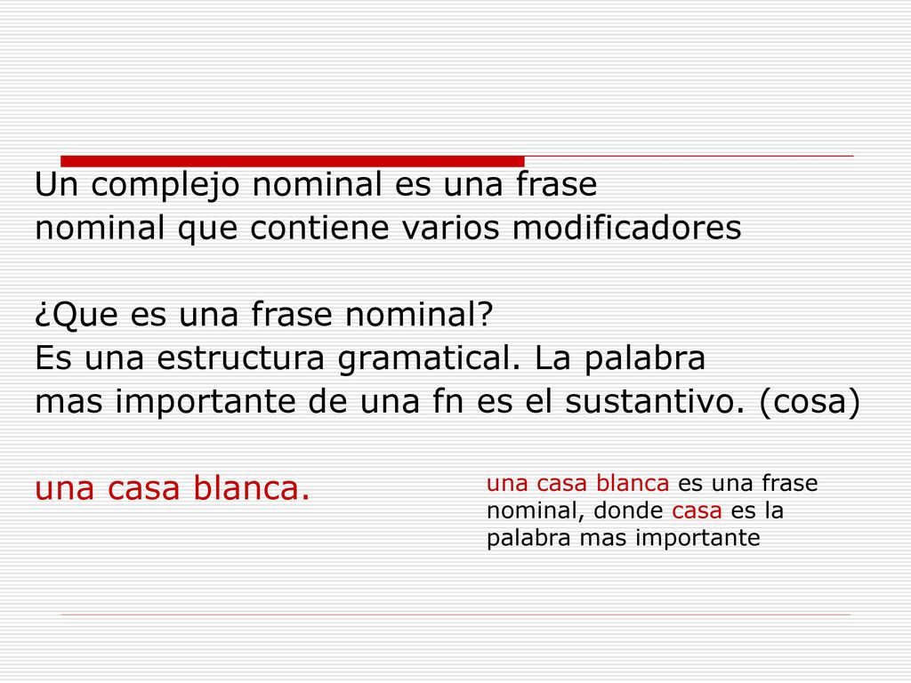 NOMINAL COMPLEX/ COMPLEJO NOMINAL - ppt descargar