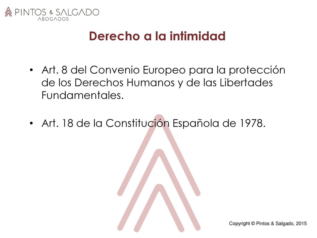 Derecho a la intimidad Art. 8 del Convenio Europeo para la protección de los Derechos Humanos y de las Libertades Fundamentales.