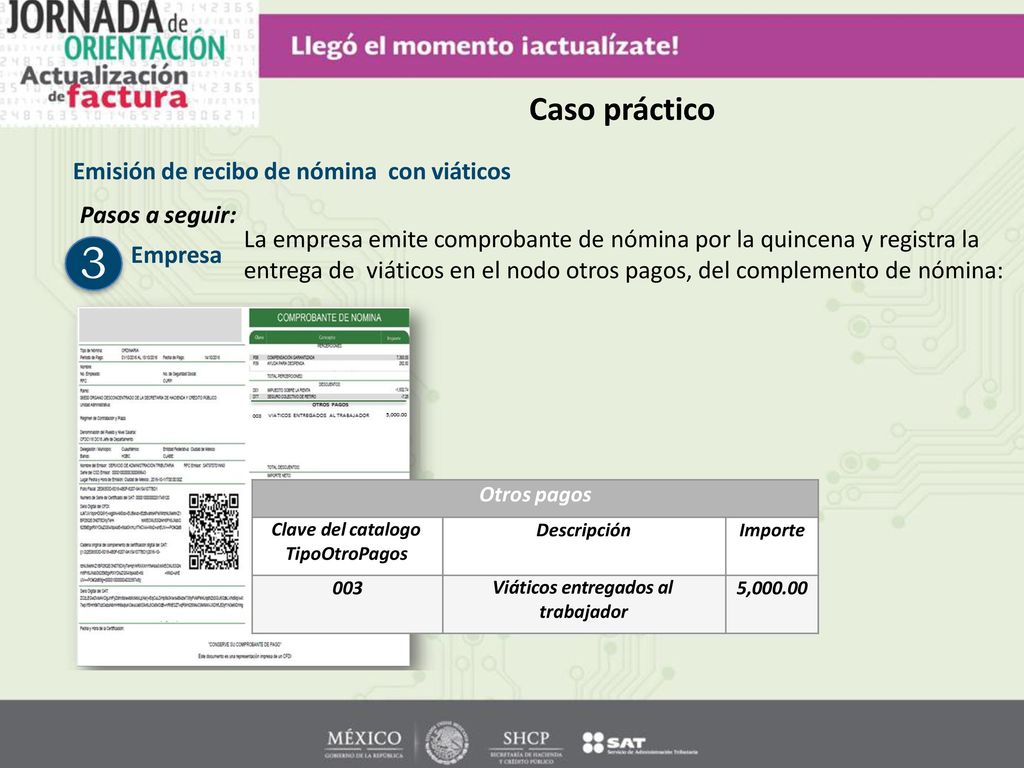 3 Caso práctico Emisión de recibo de nómina con viáticos