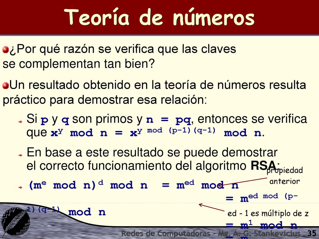 Teoría de números ¿Por qué razón se verifica que las claves se complementan tan bien