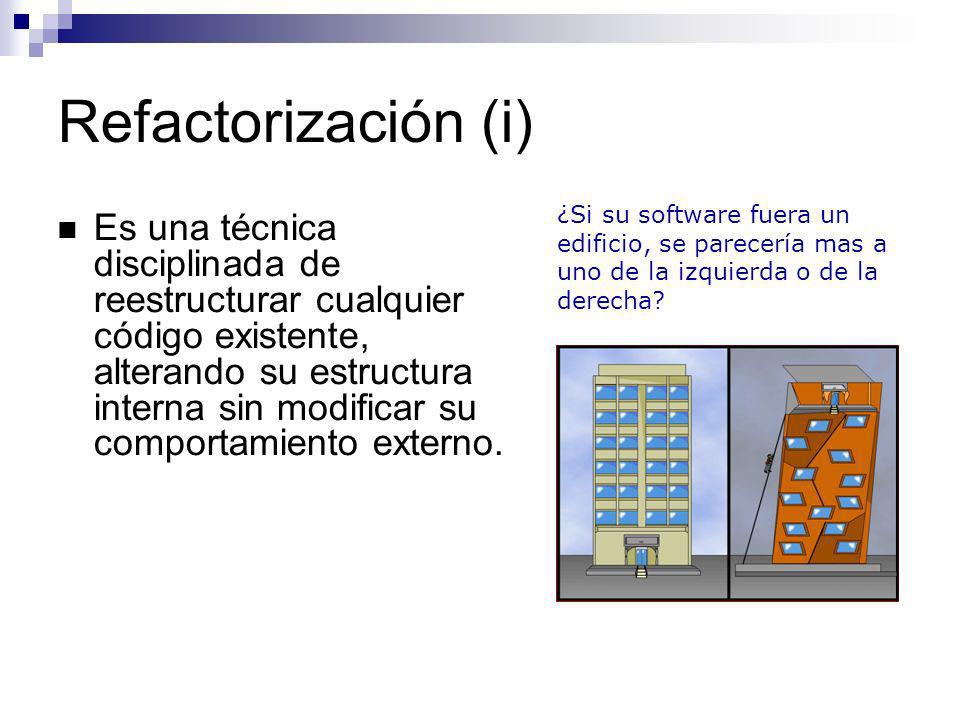 Refactorización (i) ¿Si su software fuera un edificio, se parecería mas a uno de la izquierda o de la derecha