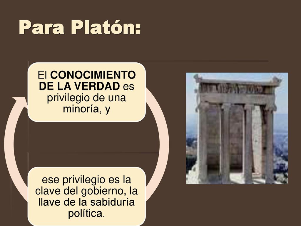 El CONOCIMIENTO DE LA VERDAD es privilegio de una minoría, y
