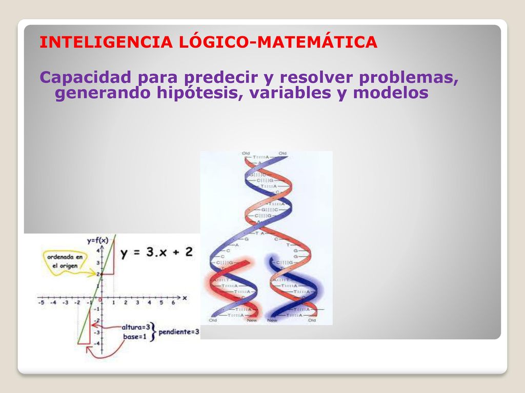 INTELIGENCIA LÓGICO-MATEMÁTICA Capacidad para predecir y resolver problemas, generando hipótesis, variables y modelos