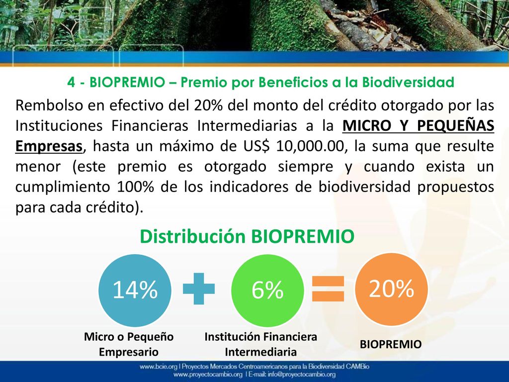 4 - BIOPREMIO – Premio por Beneficios a la Biodiversidad