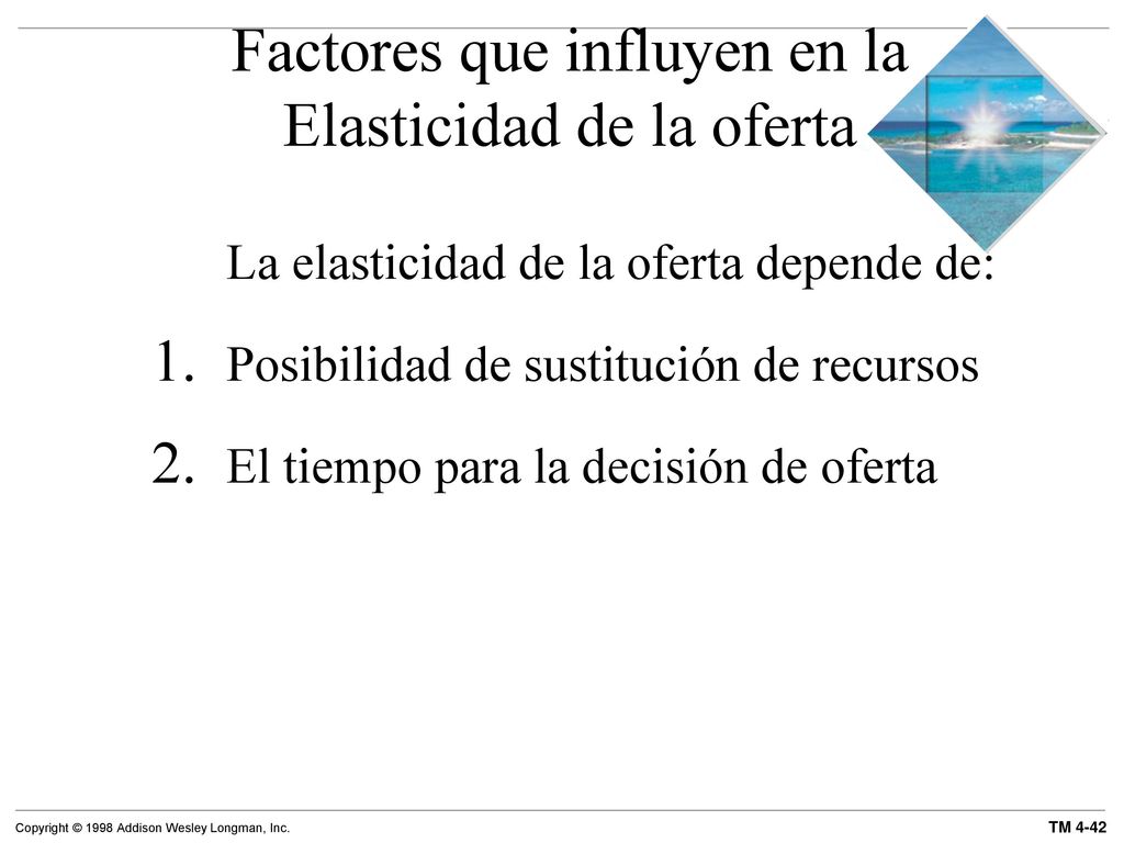 Factores que influyen en la Elasticidad de la oferta