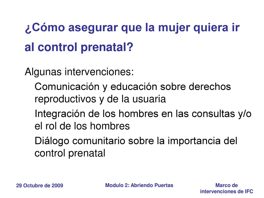 ¿Cómo asegurar que la mujer quiera ir al control prenatal