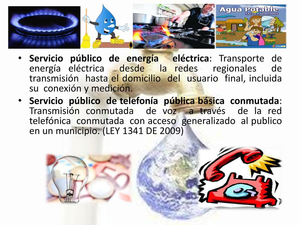Servicio público de energía eléctrica: Transporte de energía eléctrica desde la redes regionales de transmisión hasta el domicilio del usuario final, incluida su conexión y medición.
