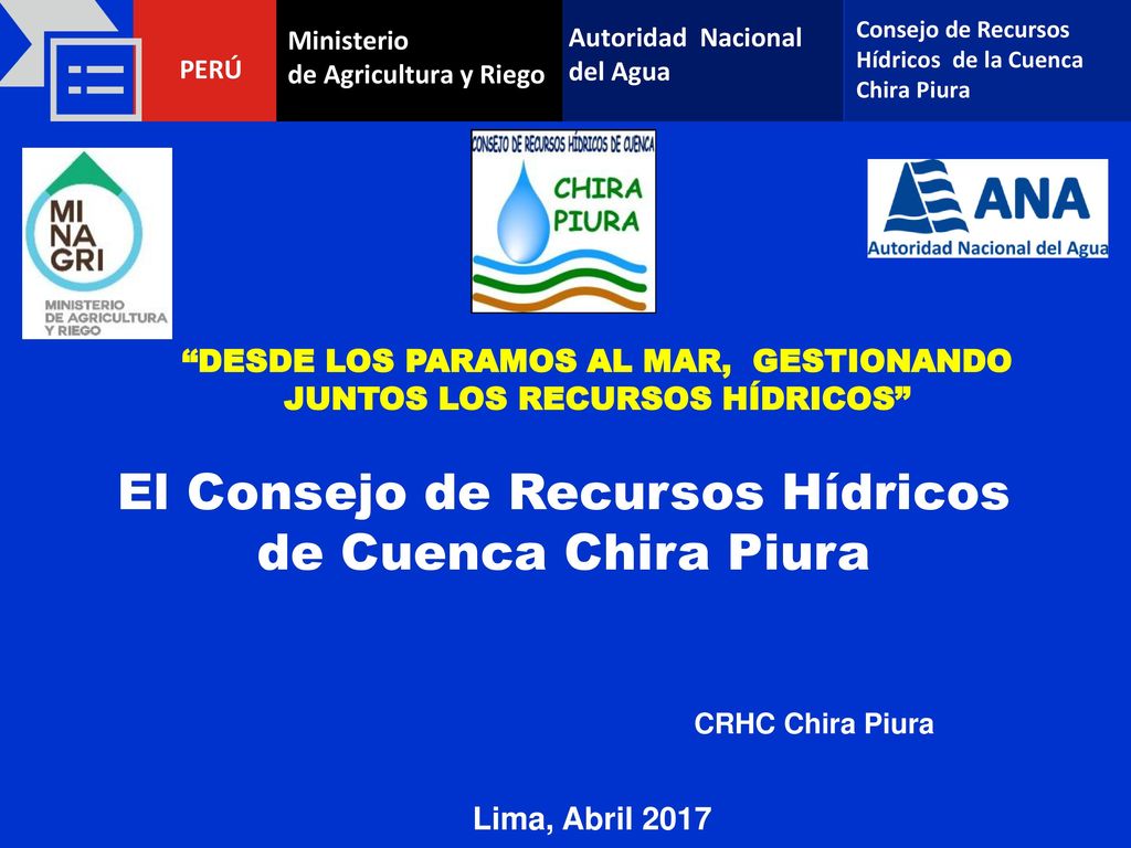 DESDE LOS PARAMOS AL MAR, GESTIONANDO JUNTOS LOS RECURSOS HÍDRICOS