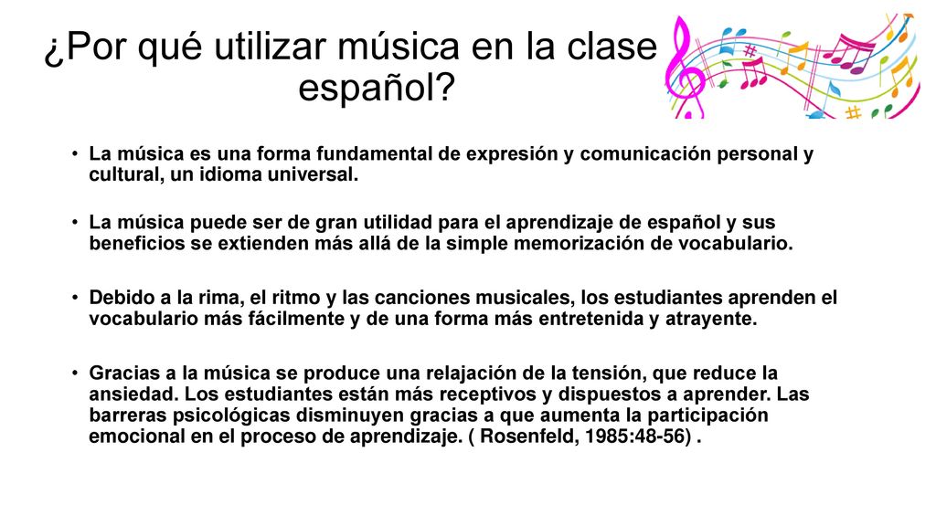 ¿Por qué utilizar música en la clase de español