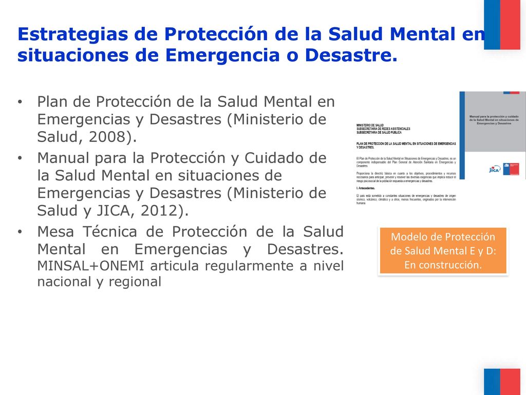 Modelo de Protección de Salud Mental E y D: En construcción.