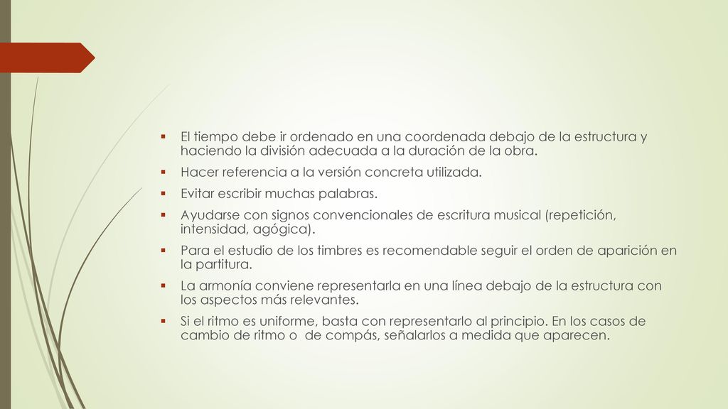 El tiempo debe ir ordenado en una coordenada debajo de la estructura y haciendo la división adecuada a la duración de la obra.