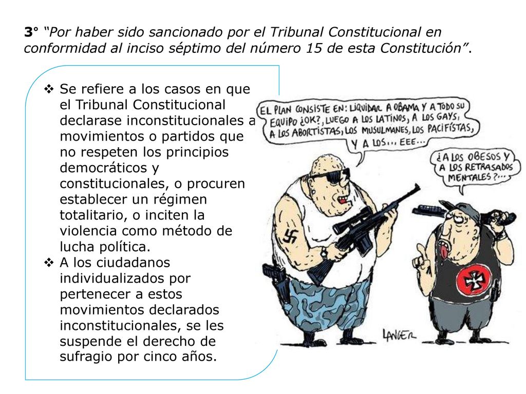 3° Por haber sido sancionado por el Tribunal Constitucional en conformidad al inciso séptimo del número 15 de esta Constitución .