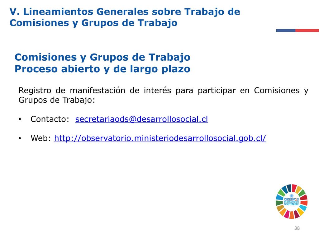 Comisiones y Grupos de Trabajo Proceso abierto y de largo plazo
