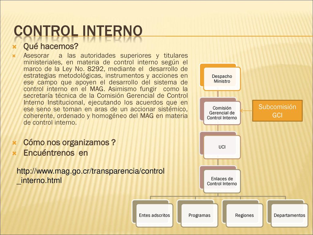 Control interno Qué hacemos Cómo nos organizamos Encuéntrenos en