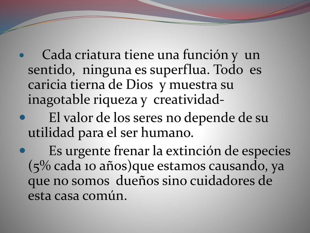 El valor de los seres no depende de su utilidad para el ser humano.