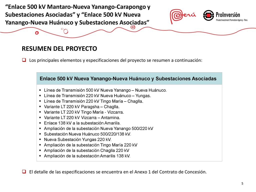 Enlace 500 kV Mantaro-Nueva Yanango-Carapongo y Subestaciones Asociadas y Enlace 500 kV Nueva Yanango-Nueva Huánuco y Subestaciones Asociadas