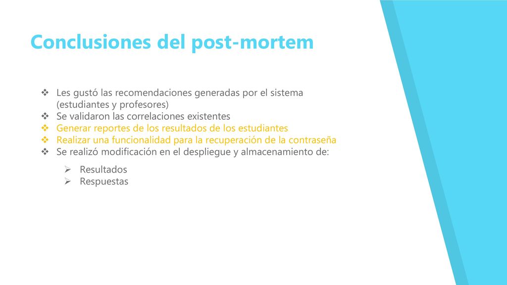 Conclusiones del post-mortem