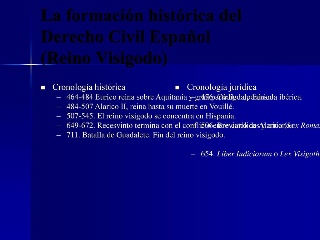 La formación histórica del Derecho Civil Español (Reino Visigodo)