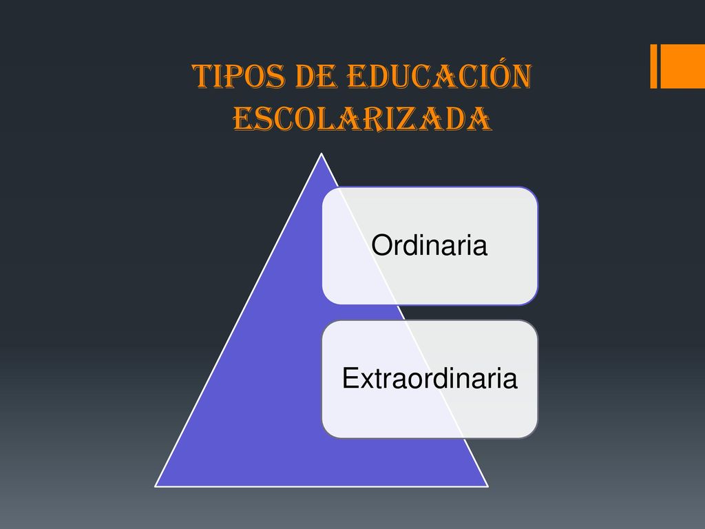 TIPOS DE EDUCACIÓN ESCOLARIZADA