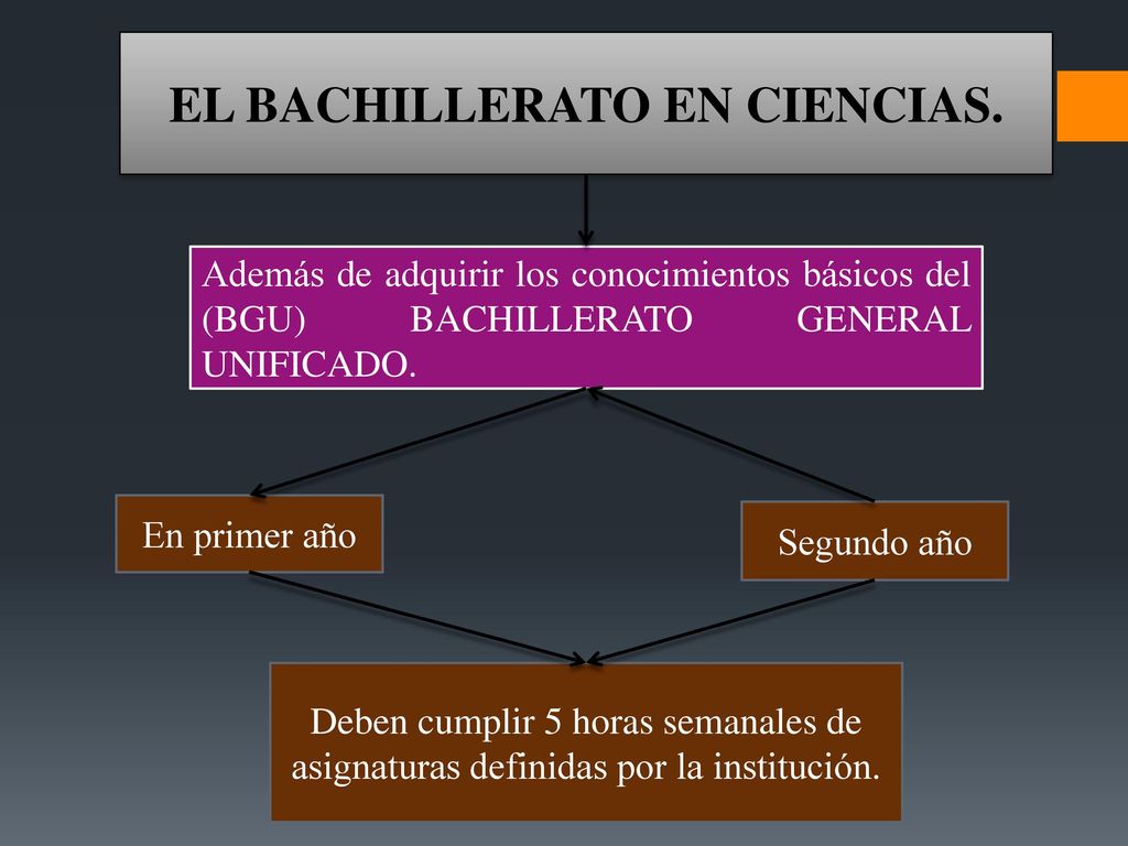 EL BACHILLERATO EN CIENCIAS.
