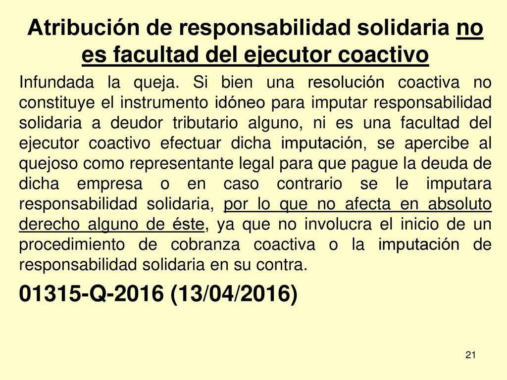 Atribución de responsabilidad solidaria no es facultad del ejecutor coactivo