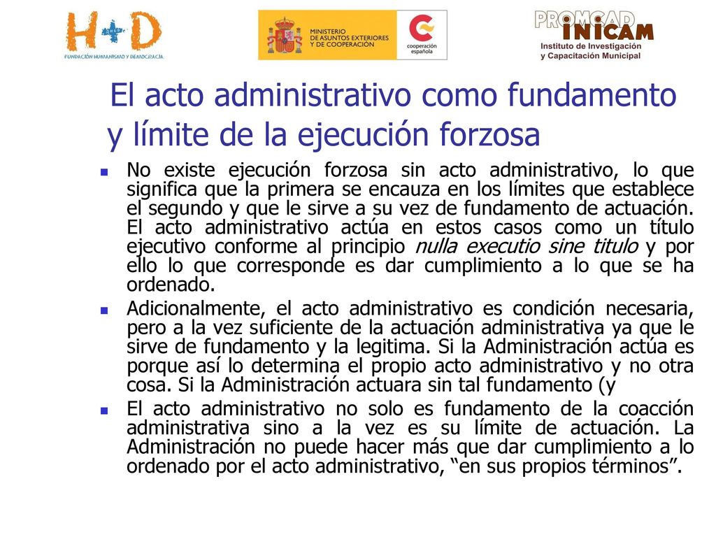 El acto administrativo como fundamento y límite de la ejecución forzosa