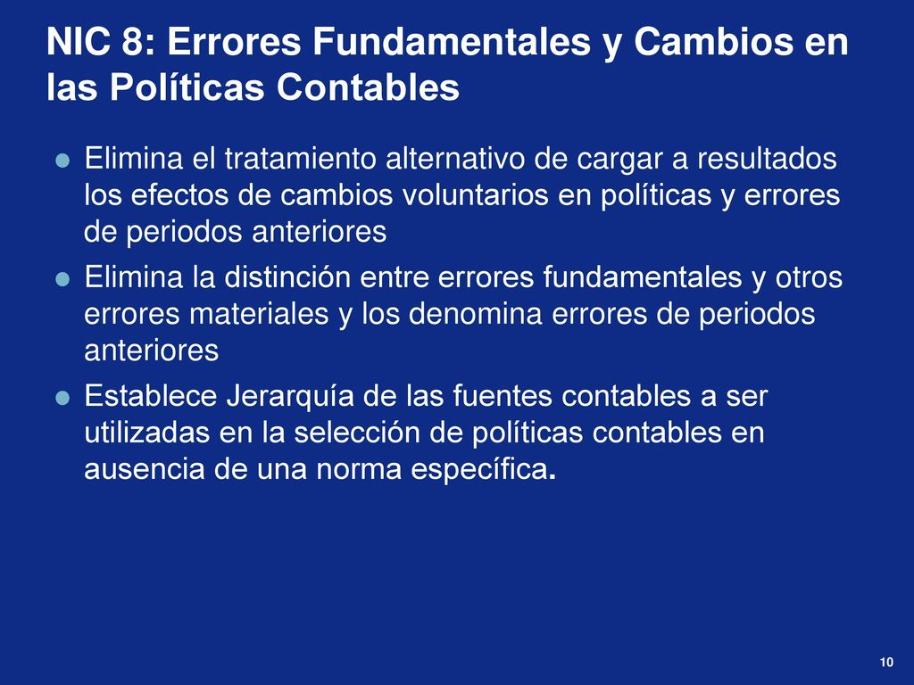 NIC 8: Errores Fundamentales y Cambios en las Políticas Contables