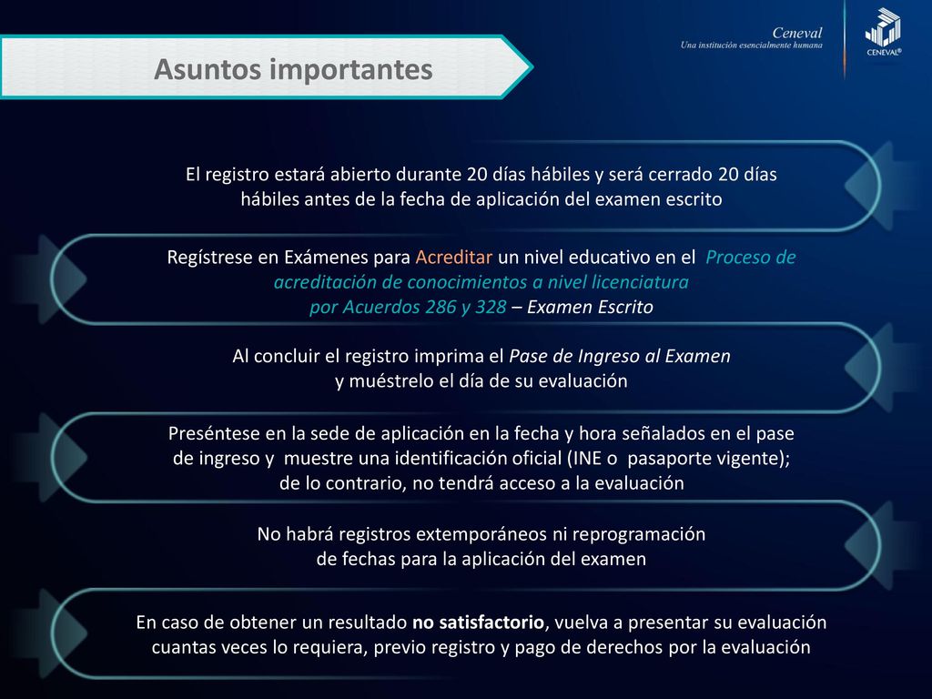 Asuntos importantes El registro estará abierto durante 20 días hábiles y será cerrado 20 días.